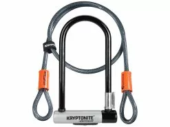 Kryptonite New-U – Bøjlelås Med Wire – U-Lock 10,2×22,9cm – Med 120cm Flex Wire